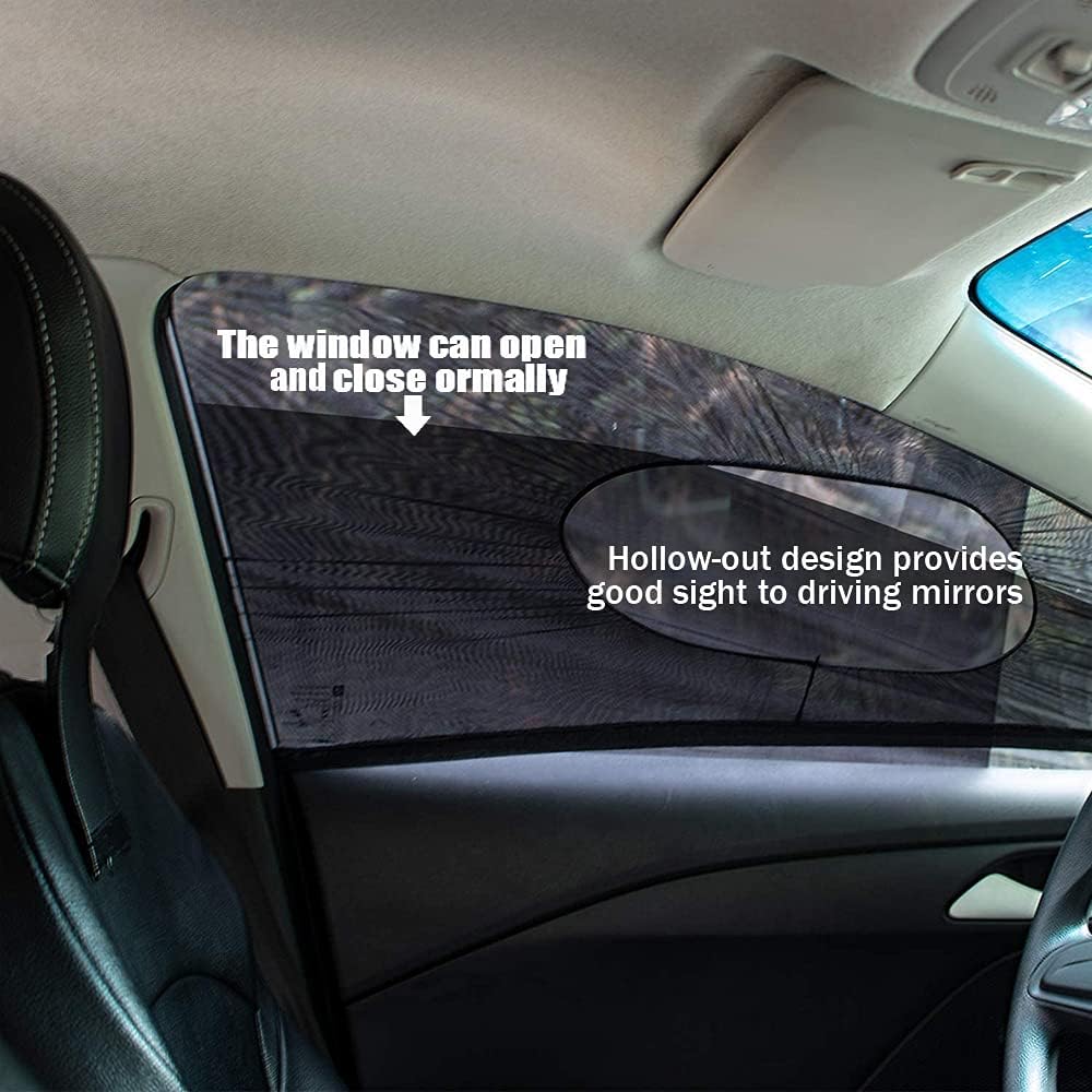 MVSYO Large Car Window Shades for Ford F150 Truck - Pickup Mesh Window Screen Camping Protect Kids from Insects - Fit for Chevrolet Silverado1500,Ram1500V,GMC Sierra1500,Toyota Tundra, Black