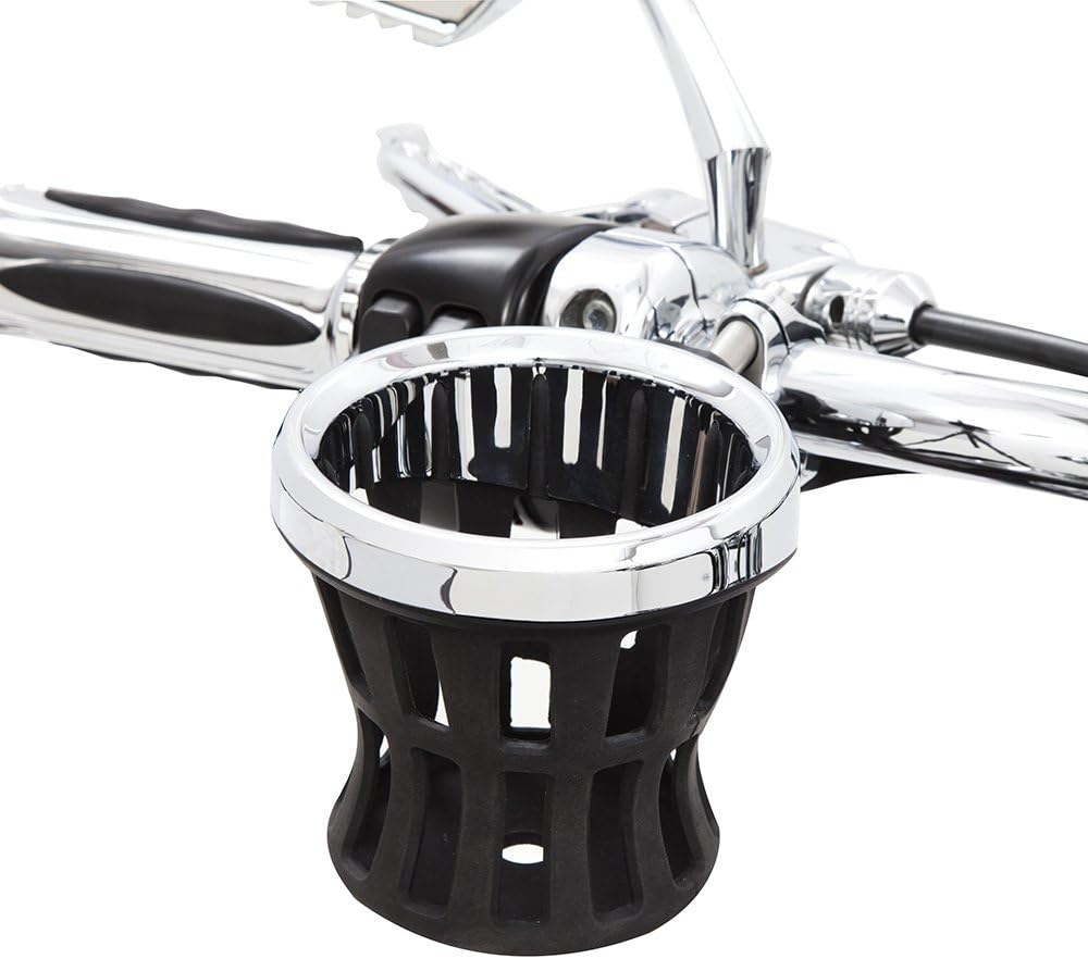 Ciro 50412 Drink Holder (Chrome Mount for Harley-Davidson Models), 7/8-1 in. Chrome Bar Mount