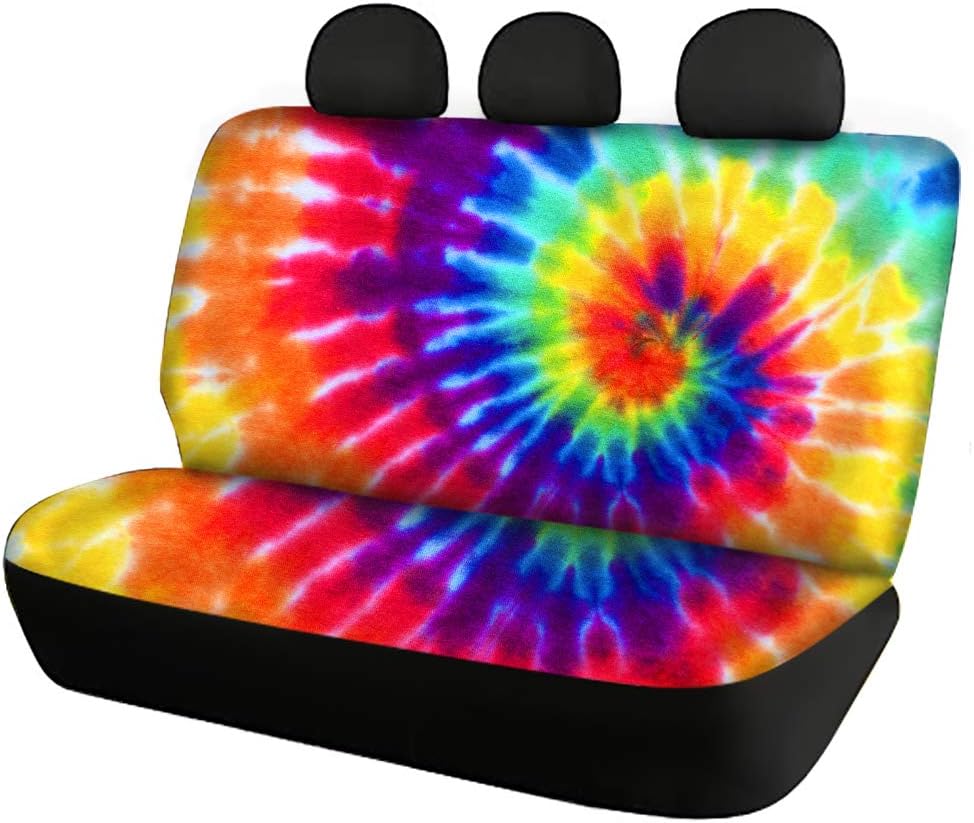 Belidome Blue Galaxy Starry Sky Pattern Car Seat Covers for Front Back Full Set Seatbelt Pads Steering Wheel Protector Armrest Cover, 8 Pieces