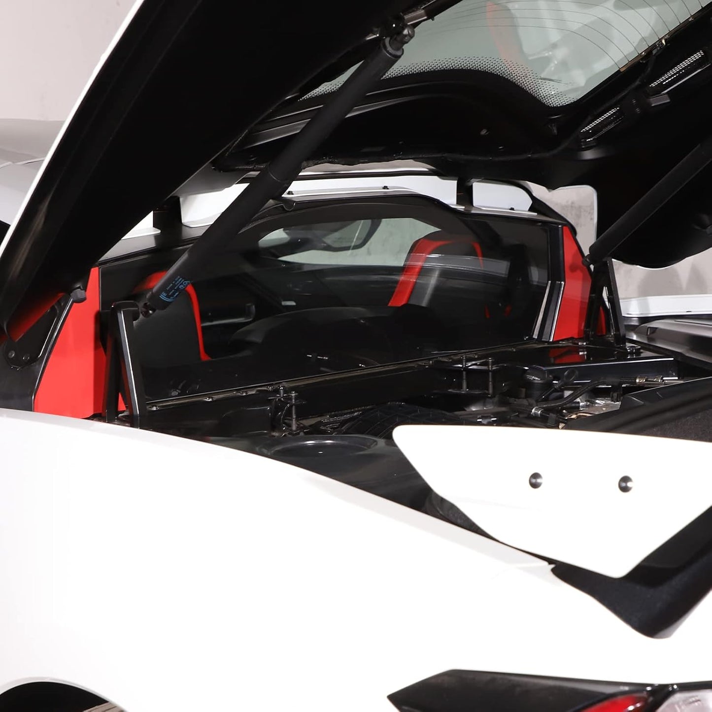 Engine Bay Front Wall Cover Trim Compatible with Corvette C8 Stingray 2020-2023 Aluminum Alloy Red 2PCS Engine compartment Interior Decoration Accessories