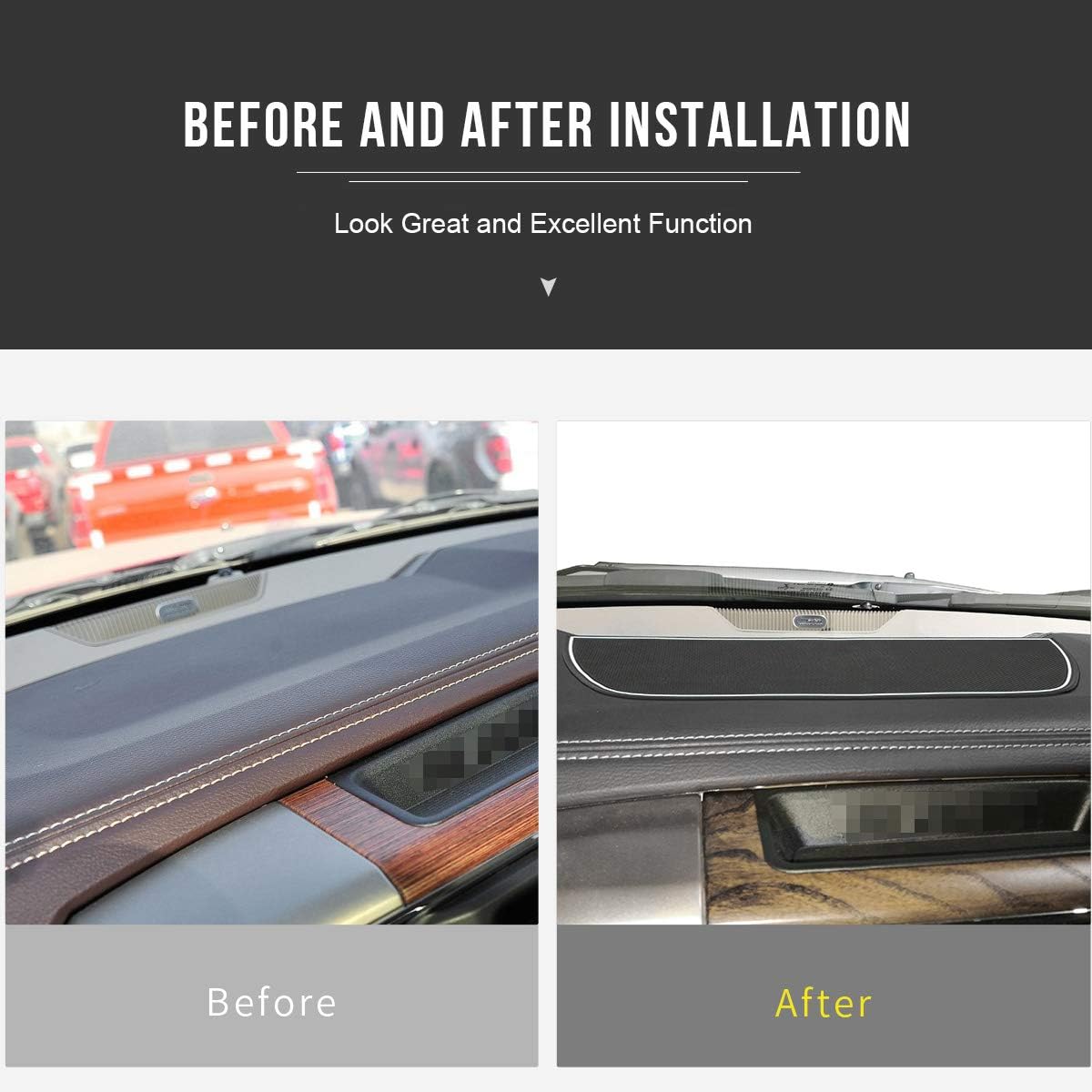 Auovo Dashboard Mat Liner for Dodge Ram Pickup 1500 2500 3500 2011-2018 Interior Accessories Car Dash Trim Rubber Pad Cover Soft Tray(1 PCS) (White)