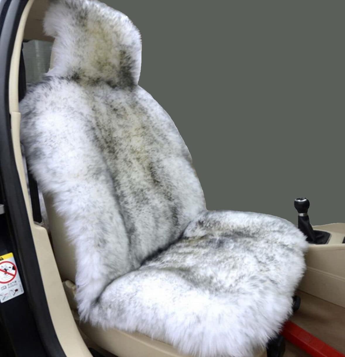 Sisha-A Winter Warm Authentic Australia Sheepskin Car Seat Cover Luxury Long Wool Front Seat Cover Fits Most Car, Truck, SUV, or Van (Purple)