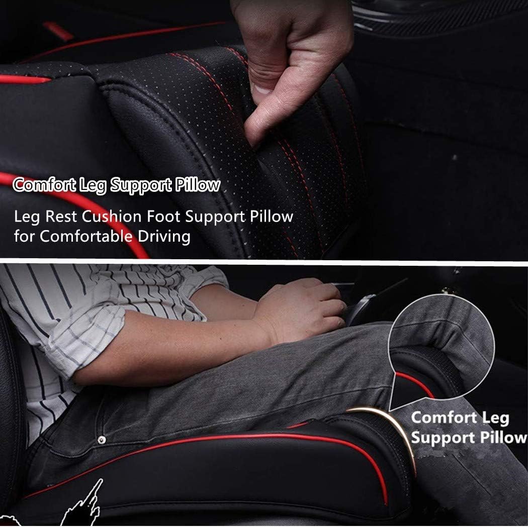 HONCENMAX Car Seat Cover Cushion, Auto Bottom Front Driver & Passenger Seat Protector Pad with Leg Support Pillow /3D Edge Wrapping, Fit Most Sedan, Vehicles, SUV, or Van - 2PCS