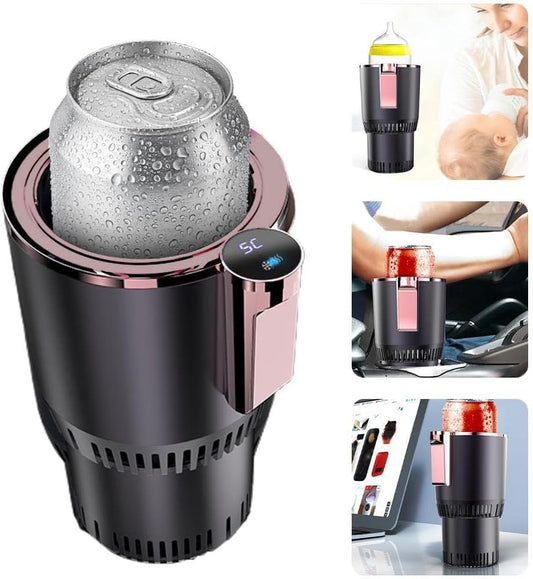 Car Cup Warmer Cooler 2 in 1 Auto Car Cup Holder Smart Cooler Warmer Heater Car Cooling and Heating Cup Holder for Coffee Beverage Milk (Purple gold)
