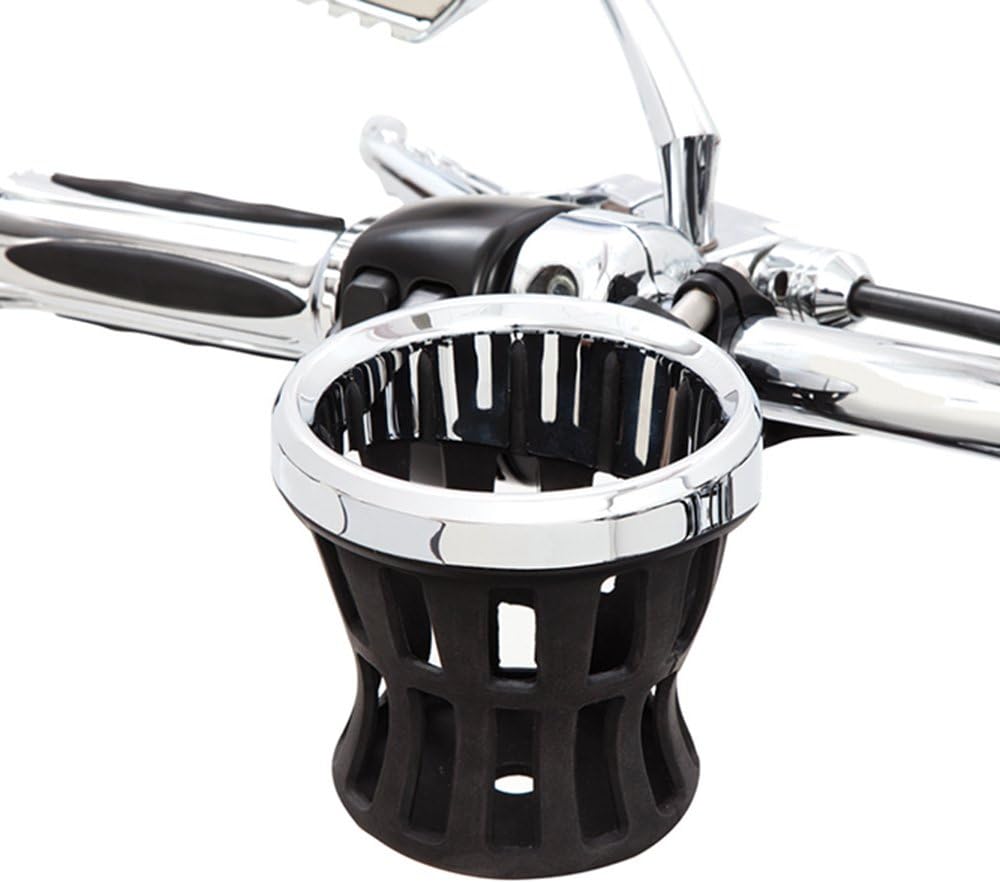 Ciro 50412 Drink Holder (Chrome Mount for Harley-Davidson Models), 7/8-1 in. Chrome Bar Mount