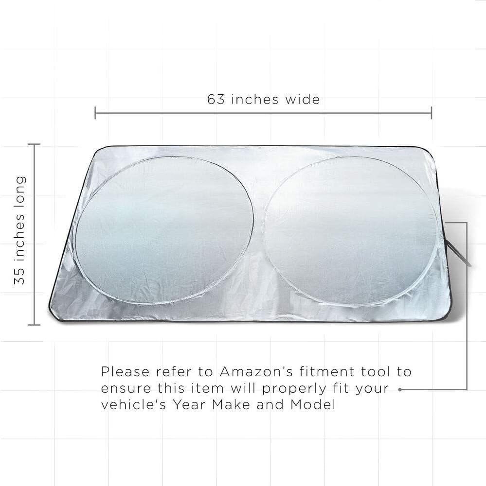 Car Sun Shade for Windshield - Foldable Sunshade Window Visor Reflector - Front Sunshield Auto Accessories Best for Car, Truck, Van, SUV