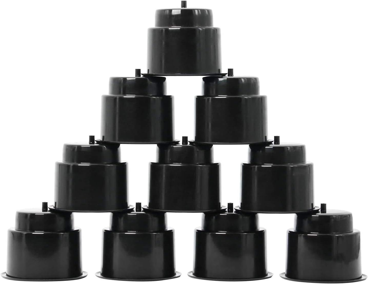 NovelBee Boat Cup Holder Insert Round Hard Plastic Drink Cup Holder Universal Black with Drain for Boat Truck Car Camper RV (10pcs)