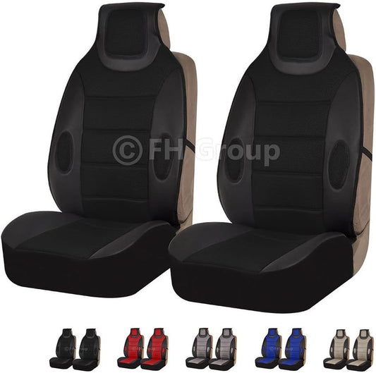 FH-FB202102 Black Leatherette Seat Cushion Pads Seat Covers for Cars