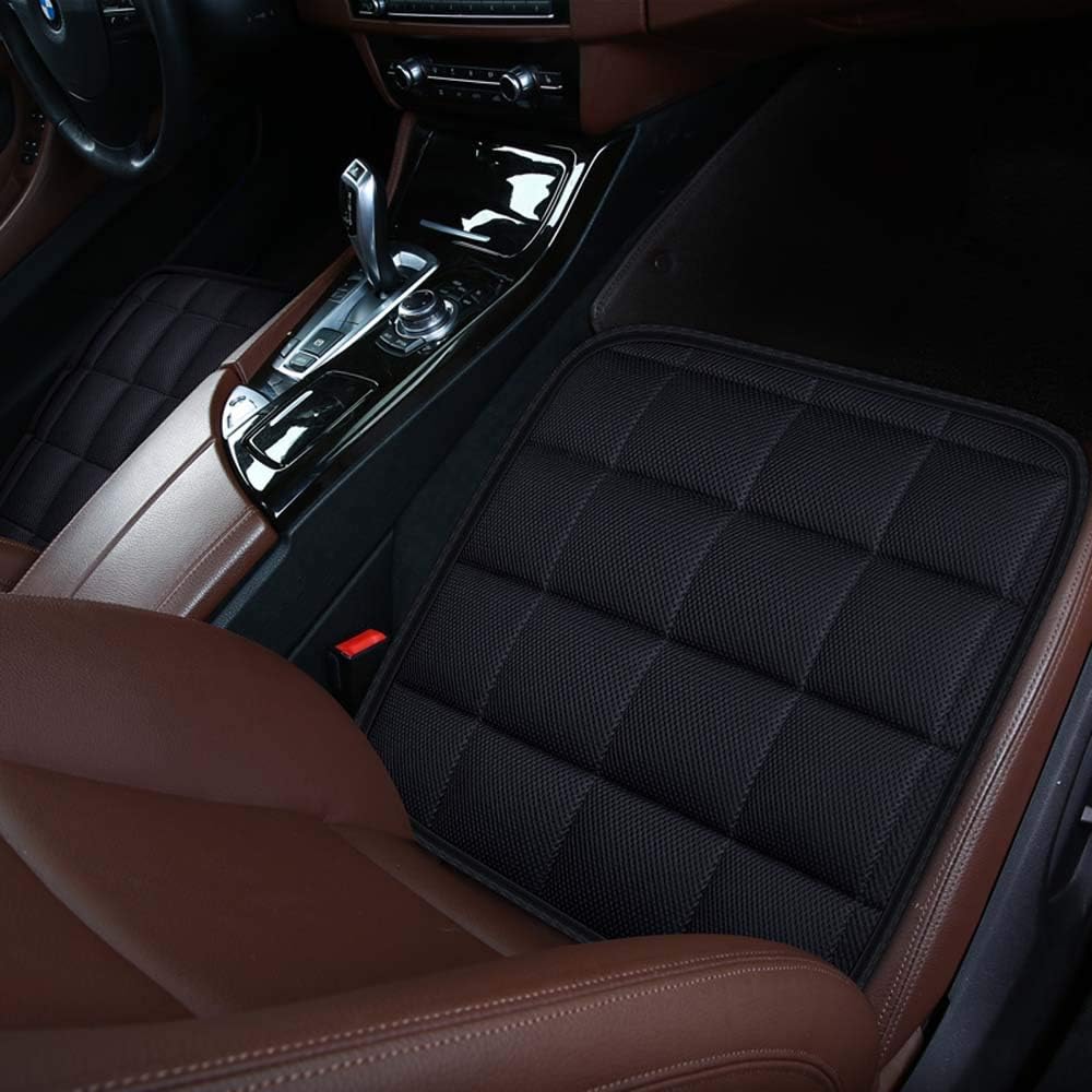 DuoDuoBling Car Seat Cushion Pad for Car Driver Seat Office Chair, Computer Chair with Non Slip Bottom Memory Carbon Seat Cushion (Black, 1 Front)