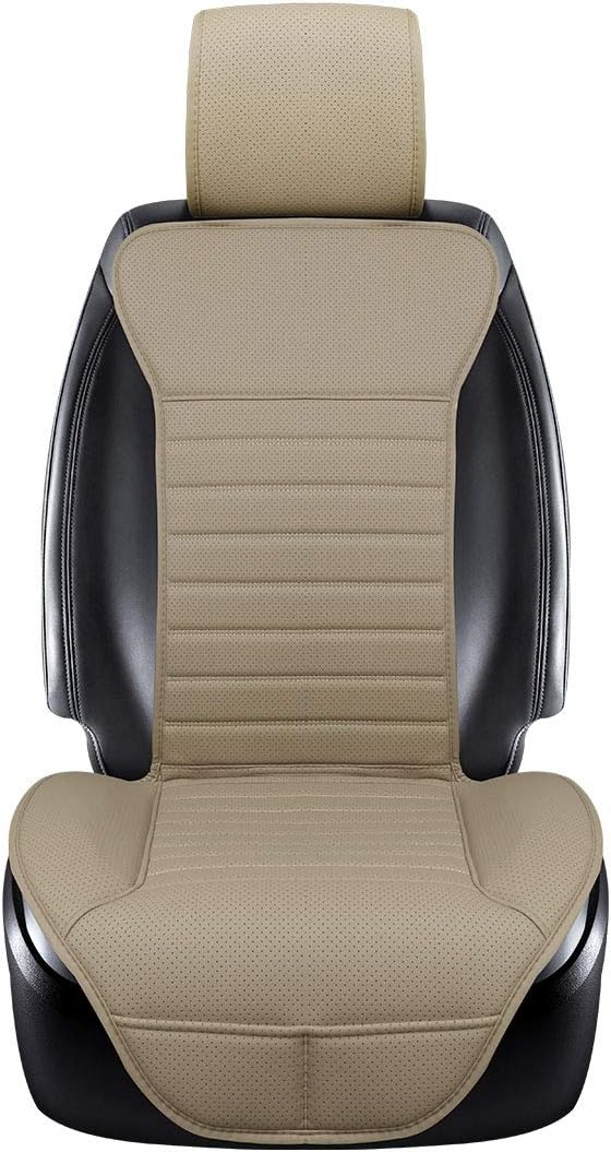 DINKANUR Breathable PU Leather Auto Universal Car Seat Covers Car Interior Driver and Passenger Seat Cover Car Seat Cushions for Cars (2 PCS) (Black-B)