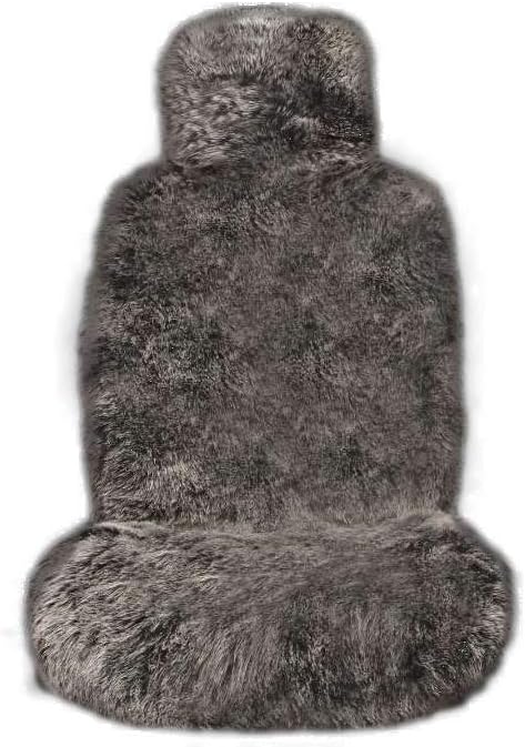 1Pc Faux Sheepskin Wool Fur Car Seat Cover for Cars SUV Trucks Universal Fit, Soft Plush Synthetic Wool Buck Fur Car Seat Cushions by FLMaples(Black)