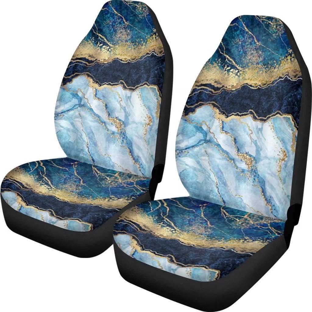 KEIAHUAN Galaxy Owl Car Seat Cover for Women Men, 2 Packs High Back Bucket Universal Fit Auto Seat Covers for Cars, Trucks, SUV, or Van