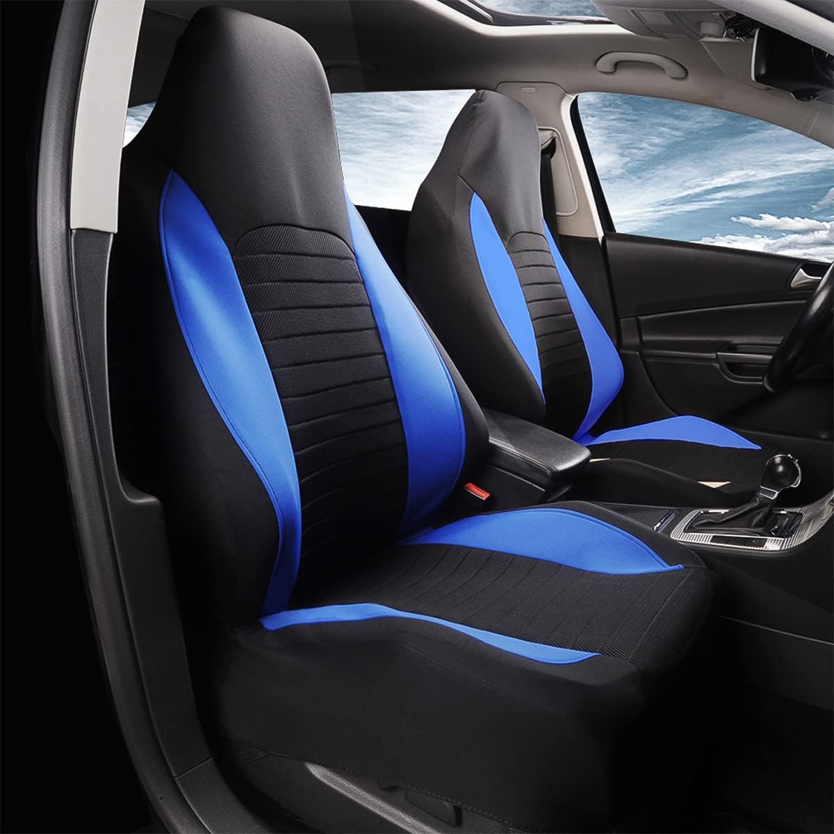 Moly Magnolia Car Front Seat Covers, Blue, Mesh, Universal Fit, Compatible with Car, Truck, Van, SUV, Automotive Front Seat Cover Pair