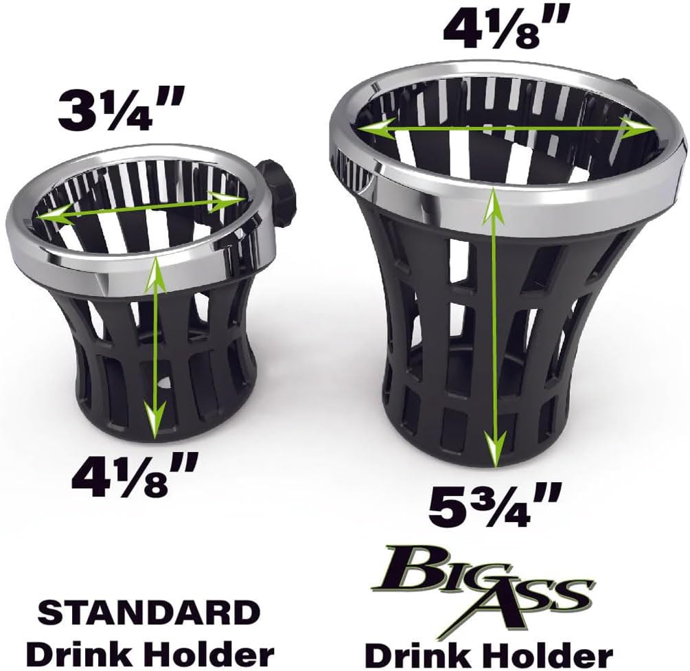 Ciro Drink Holder Perch Mount Chrome Plated & Rubber, Black Finish 50411, 8" x 6" x 5"