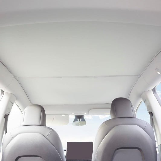 CYBERBEANS Glass Roof Sunshade for Tesla Model Y Accessories 2020-2023,No Sag Foldable Sunroof Shade Heat Insulation Cover Top Window UV Sun Blocking Heat Shade