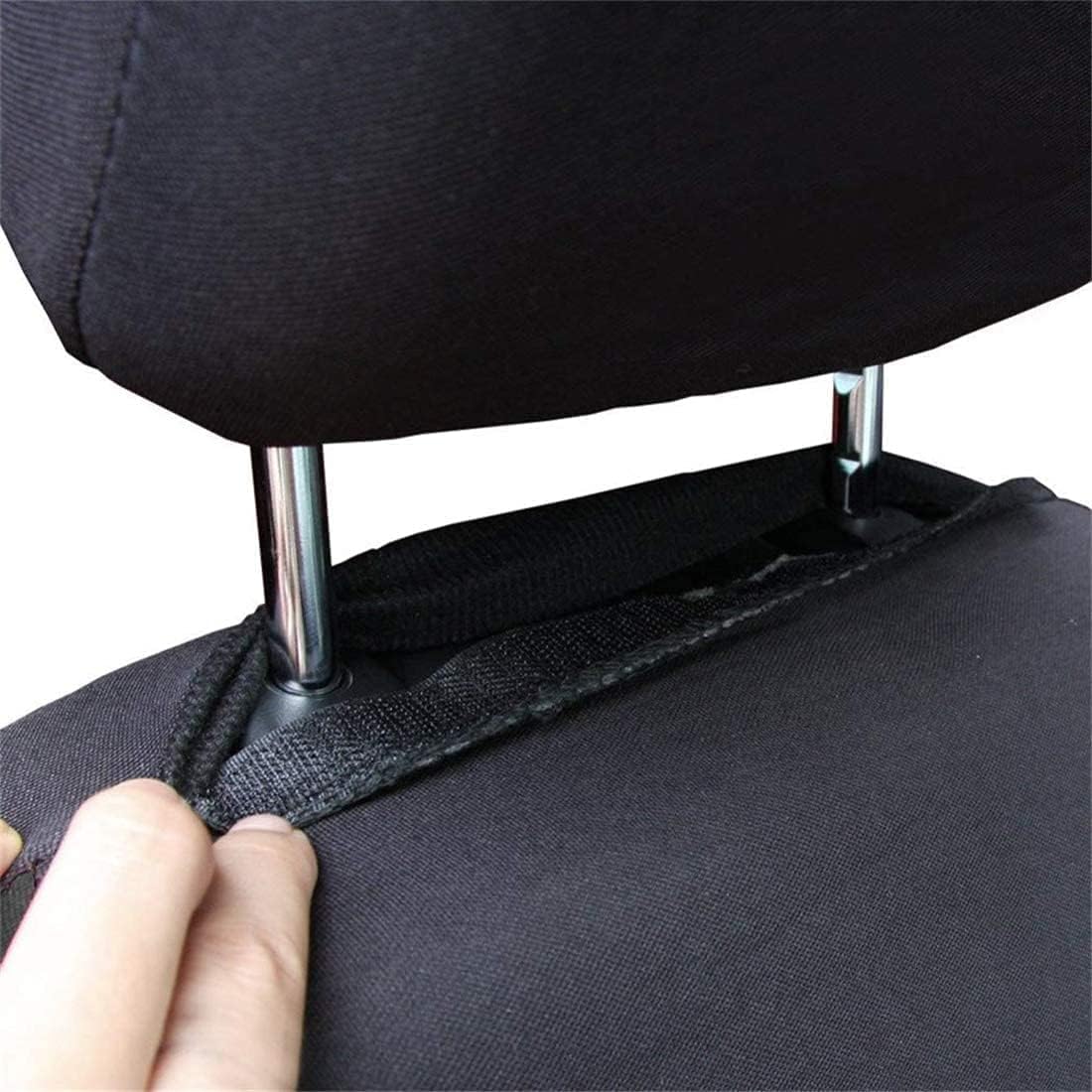 AUTOYOUTH Front Bucket Car Seat Covers for Truck, SUV Butterfly Embroidery, Polyester Cloth Universal Fit Car Accessories ¨C 4PCS, Black