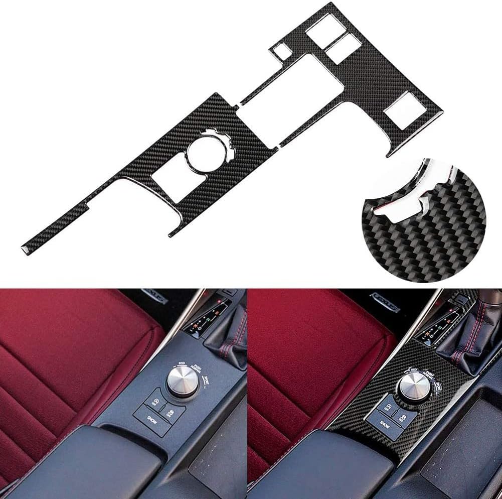 LOVFASHION Gear Shift Panel Cover Frame Trim for Lexus IS250 IS300 2013-2018, Car Interior Decoration Carbon Fiber Texture,2PCS