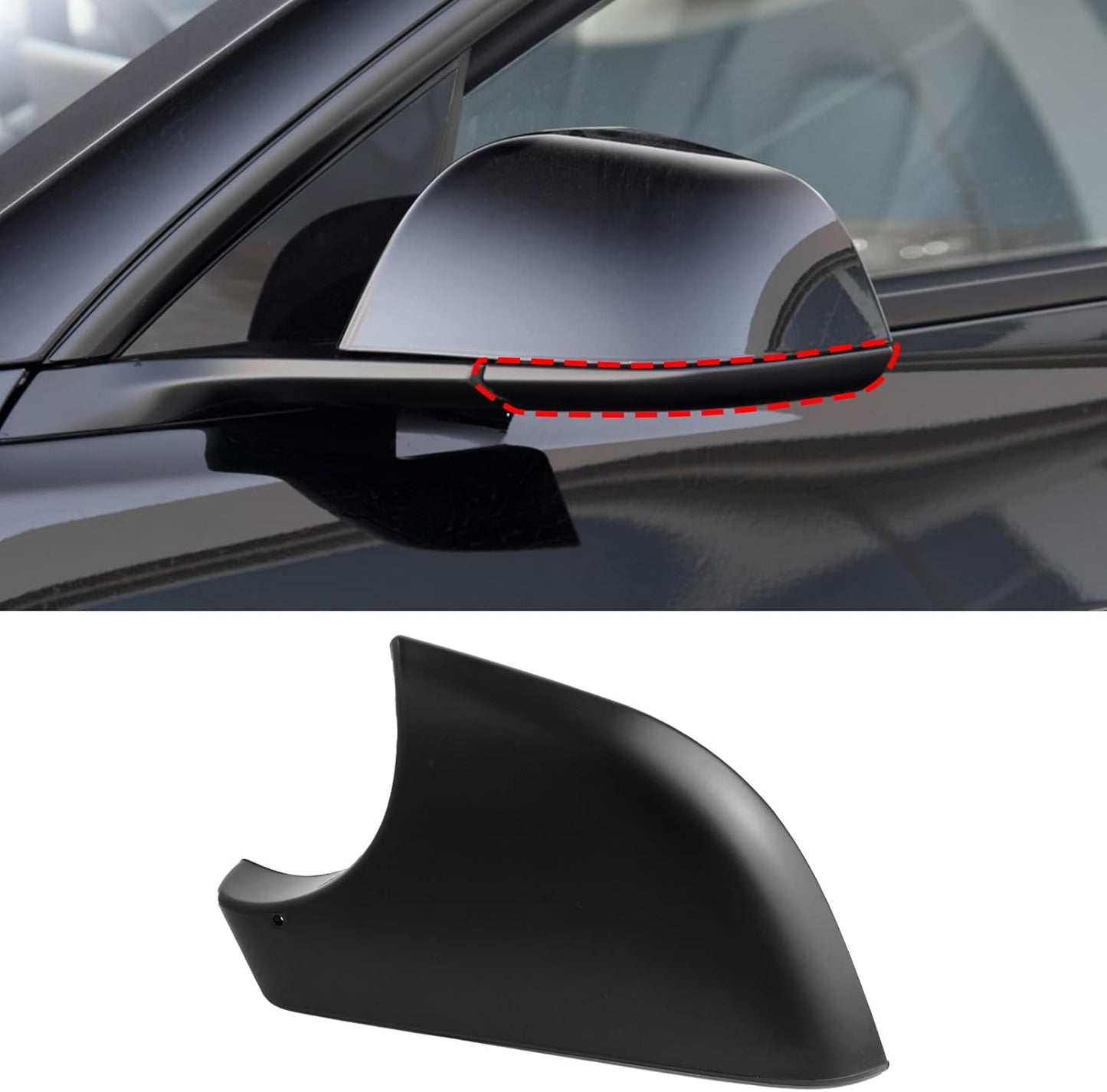 Jaronx Compatible with Tesla Model Y Mirror Bottom Cover 2018-2024, Right Passenger Side Rearview Mirror Lower Base Trim Base Cover Replacement for Tesla Model Y Accessories (Right)