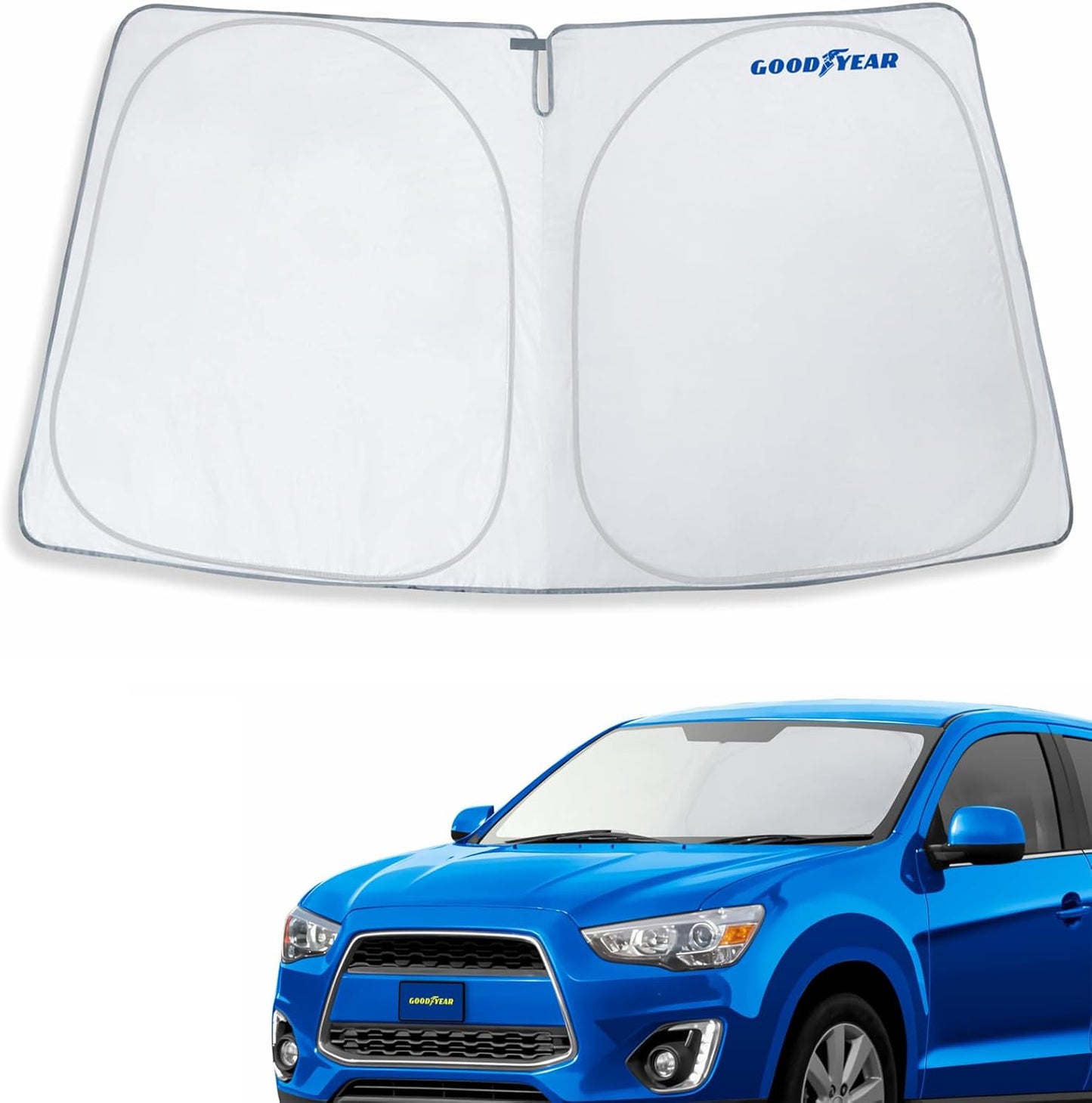 Goodyear Foldable Windshield Sunshade for Chevrolet (Chevy) Tahoe 2021-2025, SUV car Accessories, Sunshade Cover, Sun Shade Car Windshield, Window Sun Blocker - GY008221