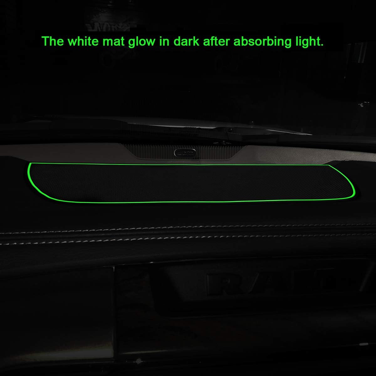 Auovo Dashboard Mat Liner for Dodge Ram Pickup 1500 2500 3500 2011-2018 Interior Accessories Car Dash Trim Rubber Pad Cover Soft Tray(1 PCS) (White)