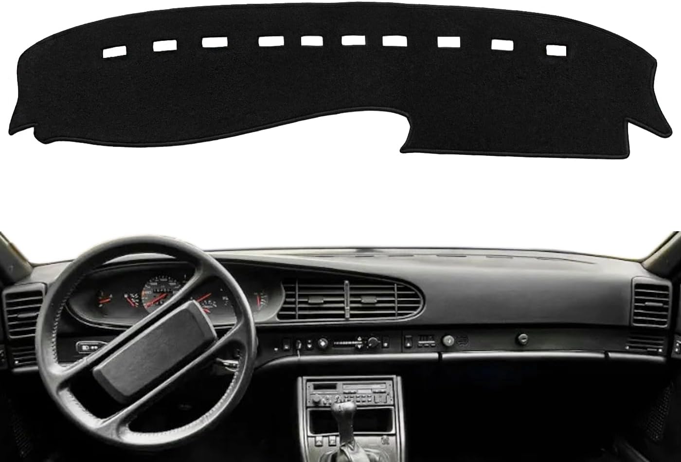 Fcovergurus Dash Cover Mat Custom Fit for Porsche 944 968, Dashboard Cover Pad Carpet Protector (Black) F175