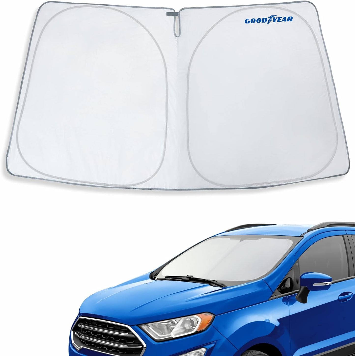 Goodyear Foldable Windshield Sunshade for Chevrolet (Chevy) Tahoe 2021-2025, SUV car Accessories, Sunshade Cover, Sun Shade Car Windshield, Window Sun Blocker - GY008221