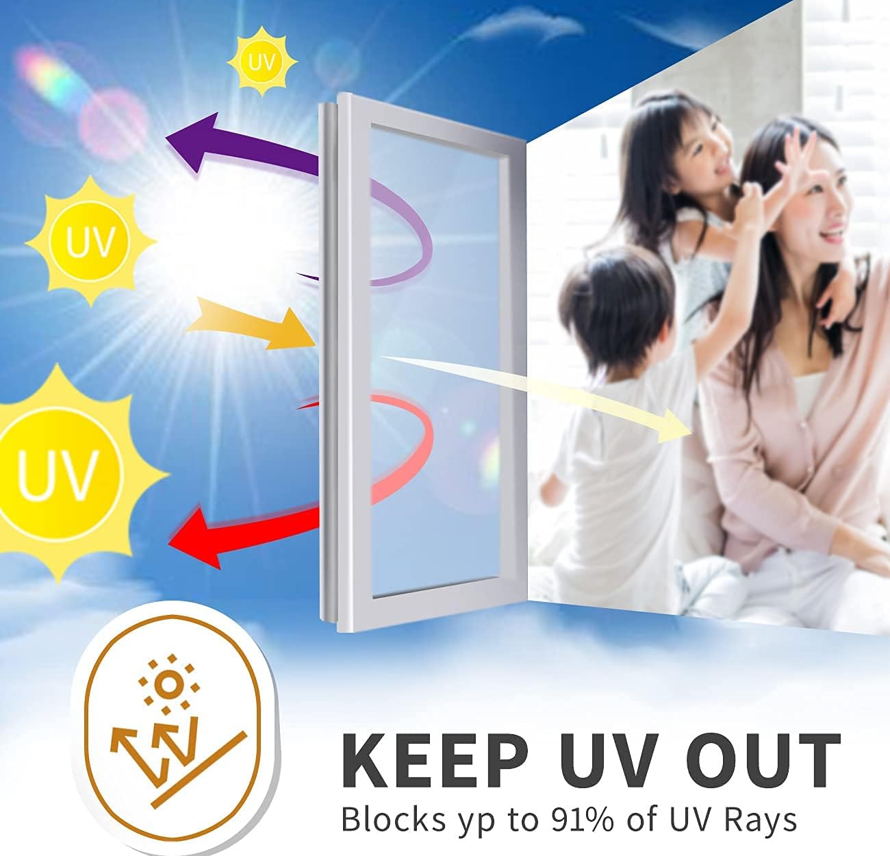 WQGXZF Window Film One-Way Mirror Film Daytime Privacy Heat Insulation Anti-UV Window Coloring Office Home Mirror Glass Film (Blue, 23.6 in X 157.4 in)