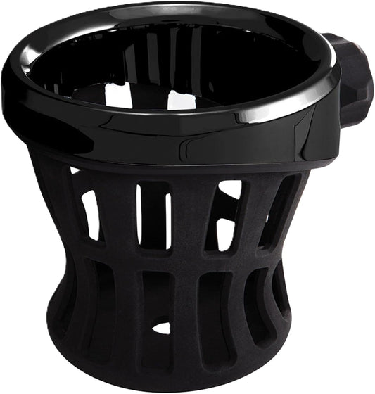 Ciro Drink Holder Perch Mount Chrome Plated & Rubber, Black Finish 50411, 8" x 6" x 5"