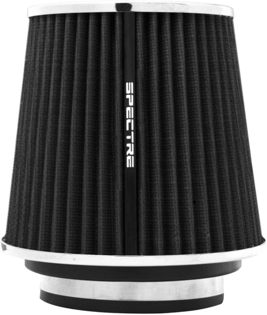 Spectre Performance Universal Clamp-On Air Filter: Washable Filter: Round Tapered; 3 in/3.5 in/4 in Flange ID; 6.719 in (171 mm) Height; 6 in (152 mm) Base; 4.75 in (121 mm) Top, SPE-8132