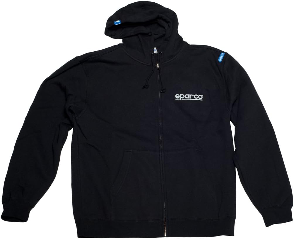 Sparco SP04100NR1S Zip WWW Hoodie Small Black Sweatshirt