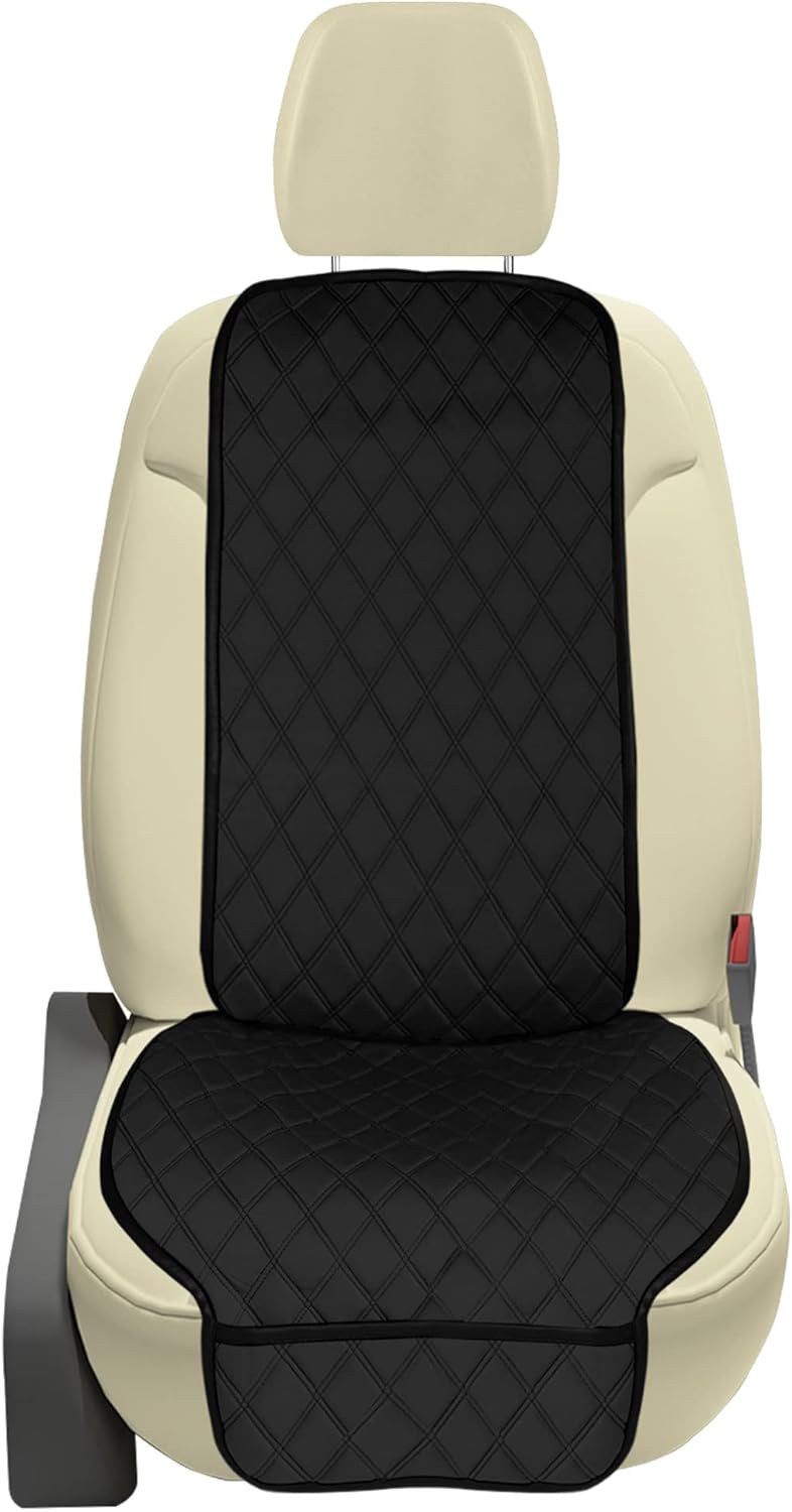 FH Group Car Seat Cushion Neosupreme Automotive Seat Cushions - Universal Fit, Rear Car Seat Cushion, Car Seat Cushions with Non-Slip Silicone Backing for SUV, Sedan, Van Rear Set White