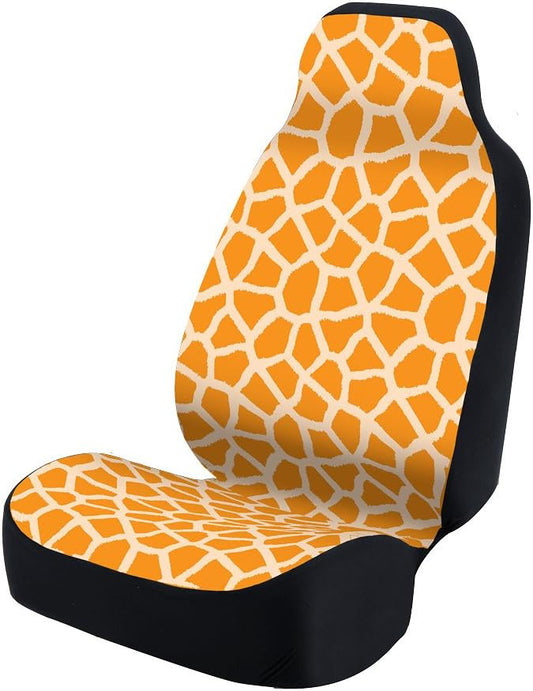 Coverking Universal Fit 50/50 Bucket Animal Fashion Print Seat Cover - Giraffe (Orange)