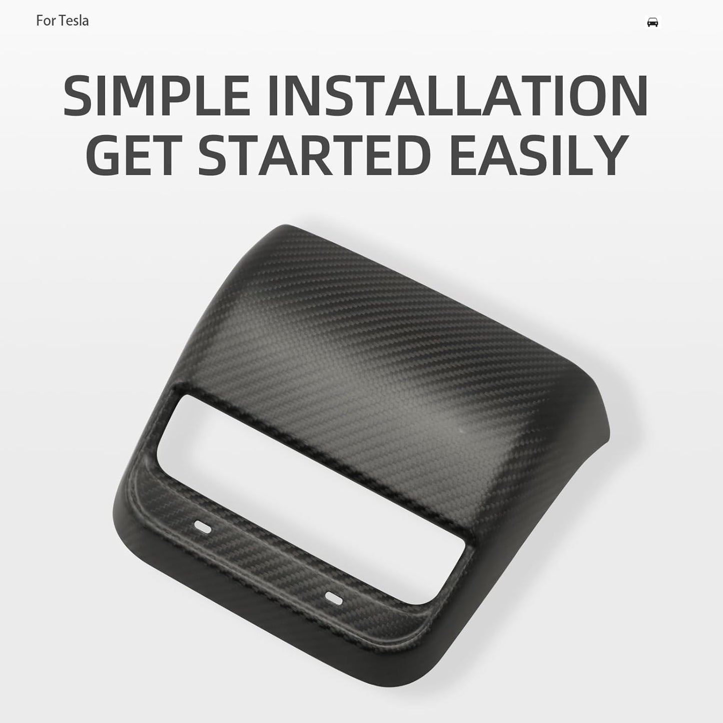 for Tesla Model 3 Y 2022 Dry Carbon Fiber Rear Row Air Outlet Trim Interior Accessories (Matte Carbon)