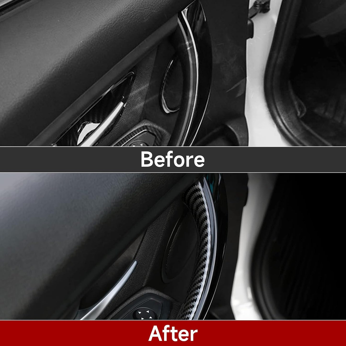 HENGYUESHANG Car Door Pull Handles Cover Carbon Style ABS Trim Decoration fits for BMW 3 4 Series F30 F31 F34 3GT F32 F33 F36 2012-2019 Interior Accessories