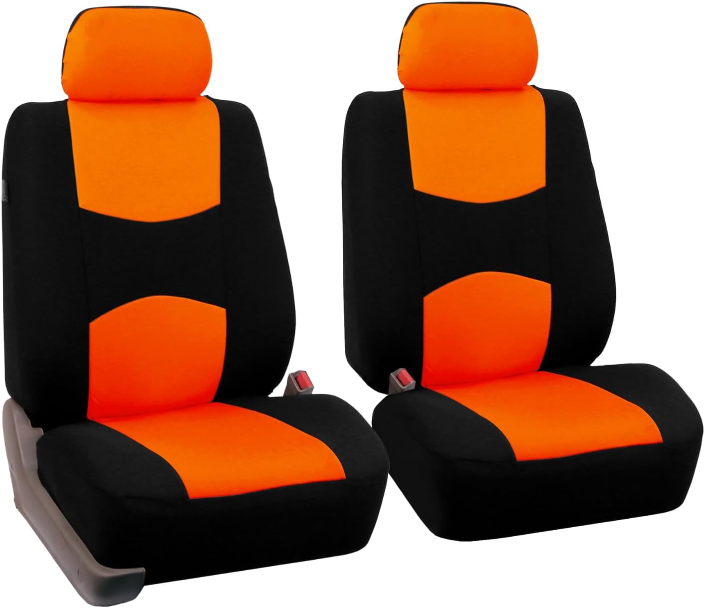 FH Group Car Seat Covers Front Set Cloth -Seat Covers for Low Back Seats with Removable Headrest,Universal Fit,Automotive Seat Cover,Airbag Compatible Car Seat Cover for SUV,Sedan,Van Burgundy