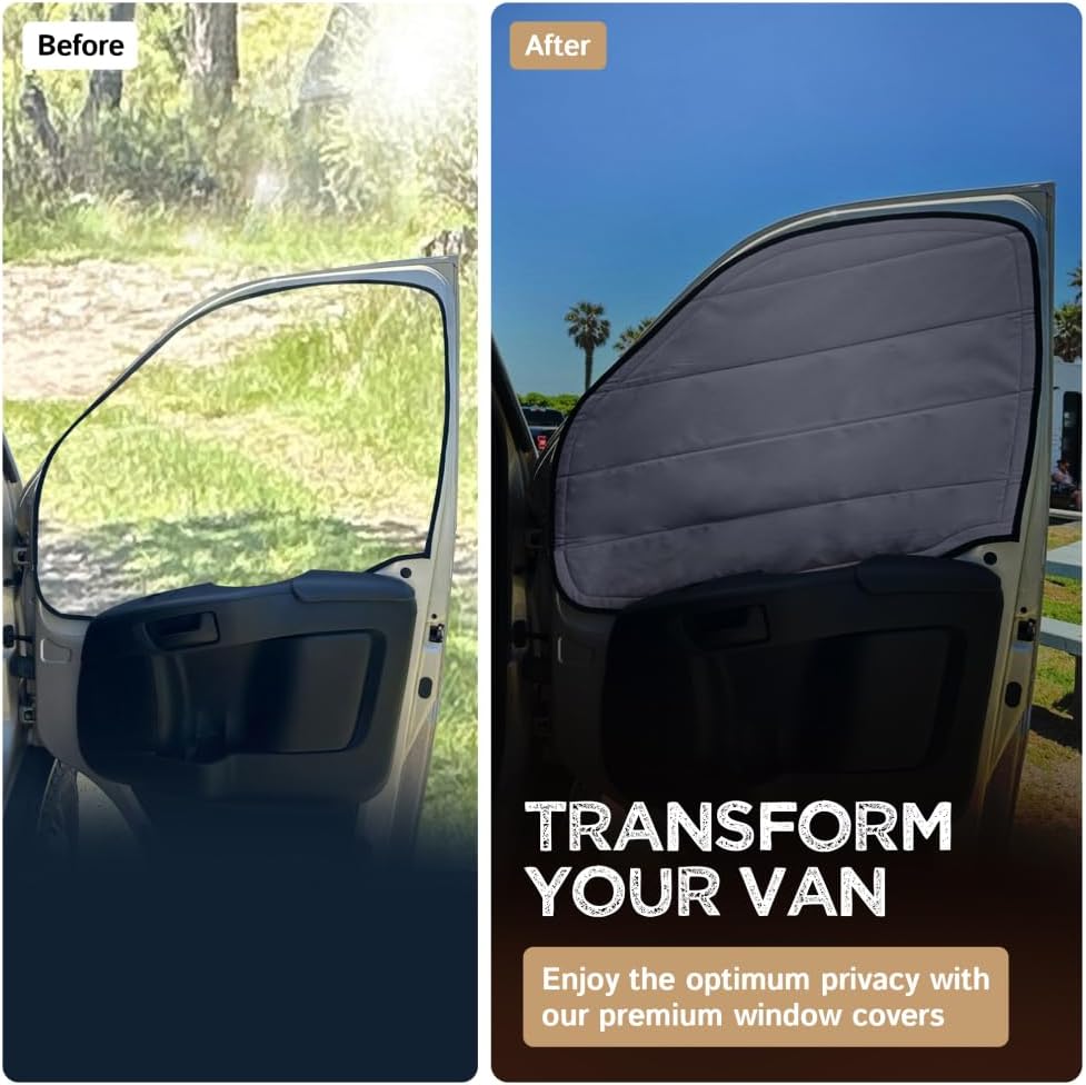 Living in a Bubble Insulated Blackout Front Window Covers for RAM Promaster 2014-Current (Pair)
