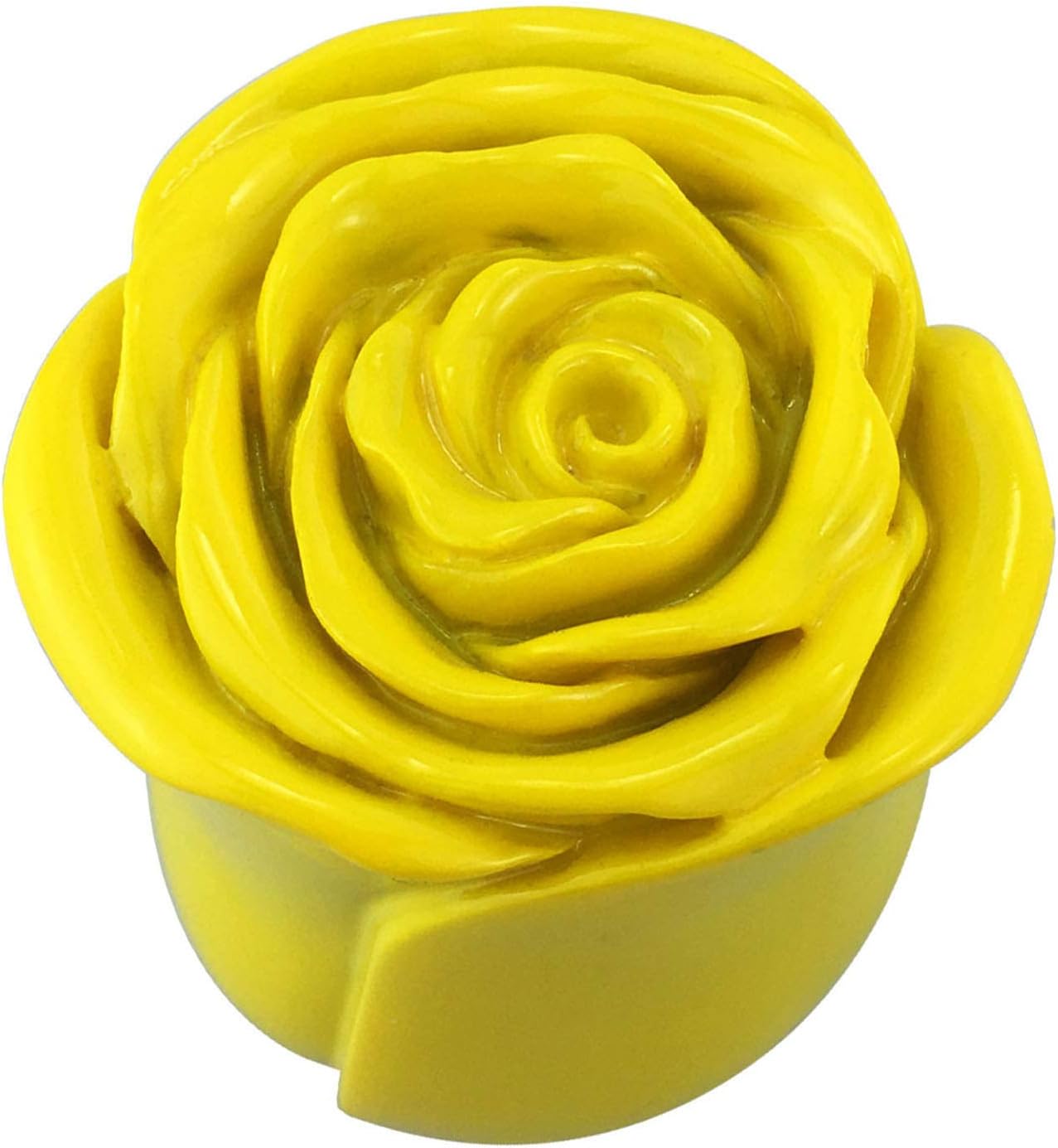 Abfer Gear Stick Knob Shift Rose Flower Shape Car Shifter Handle Replacement Fit Most Manual Auto Transmission Vehicles (Yellow)