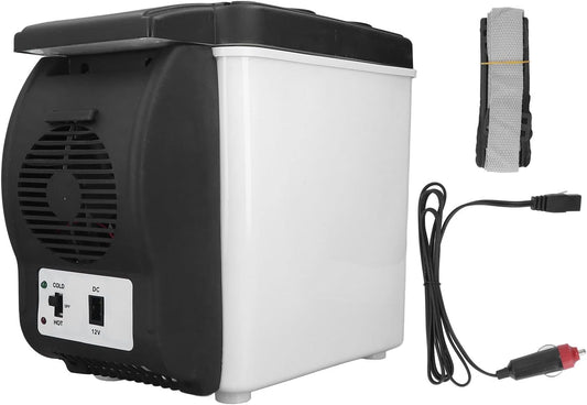 Portable Car Cooler, Mini Sized Portable Freezer 6L 12 Volt Car Fridge Multifunctional Food Grade Inner Liner Portable Car Cooler for Camping Truck Travel RV and Boat