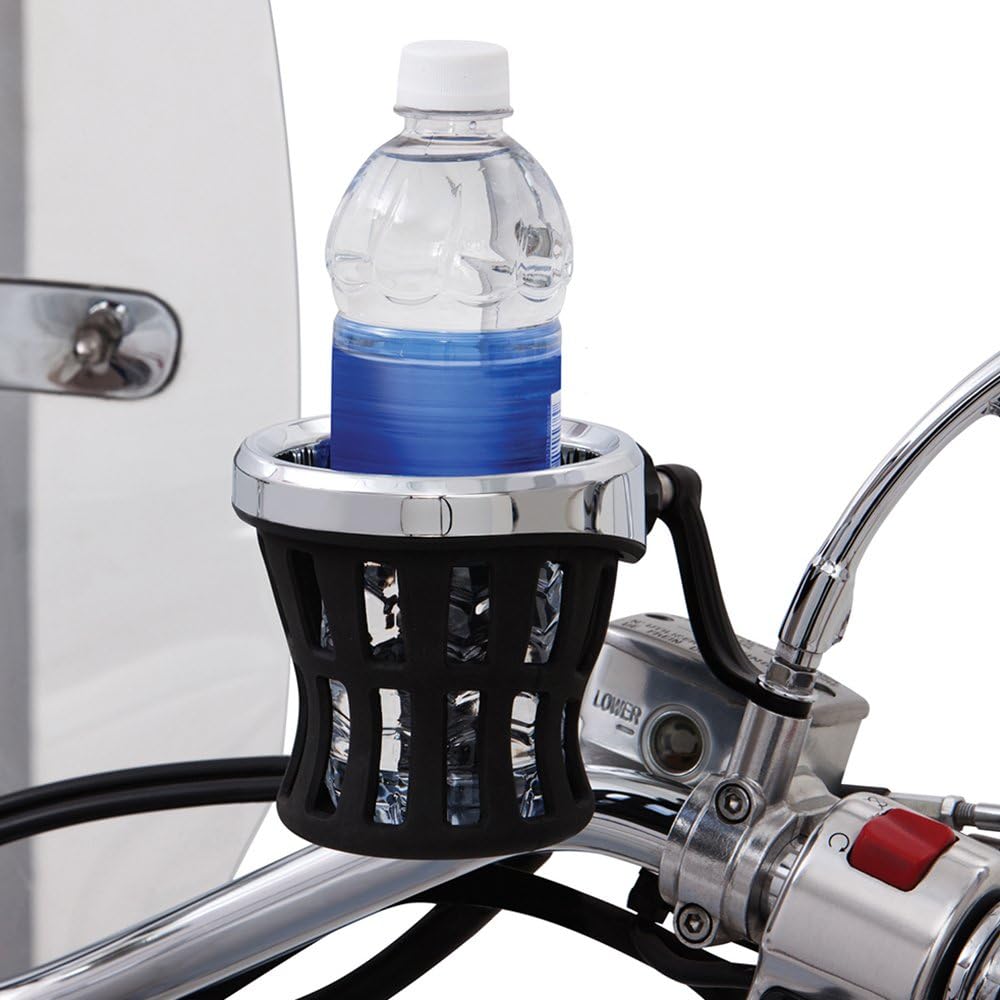 Ciro 50420 Drink Holder (Black Mirror Mount for Harley-Davidson Models)