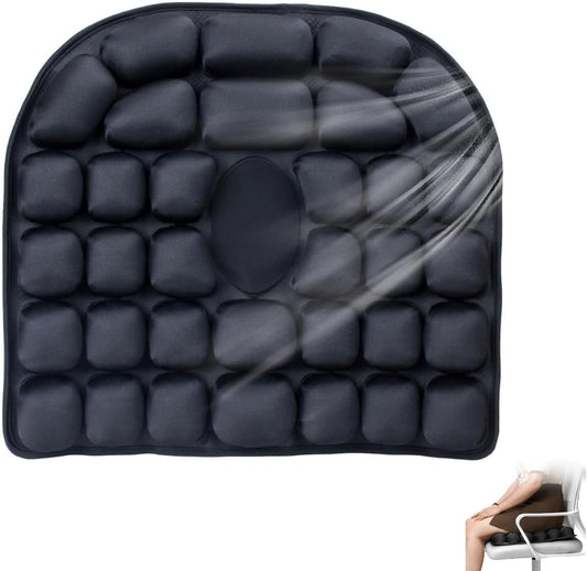 Sondur Travel Cushion, 3D Air Inflatable Seat Cushion, Portable Pressure Relief Seat Cushion, Lightweight Foldable for Car Seat, Airplane, Office, Wheelchair