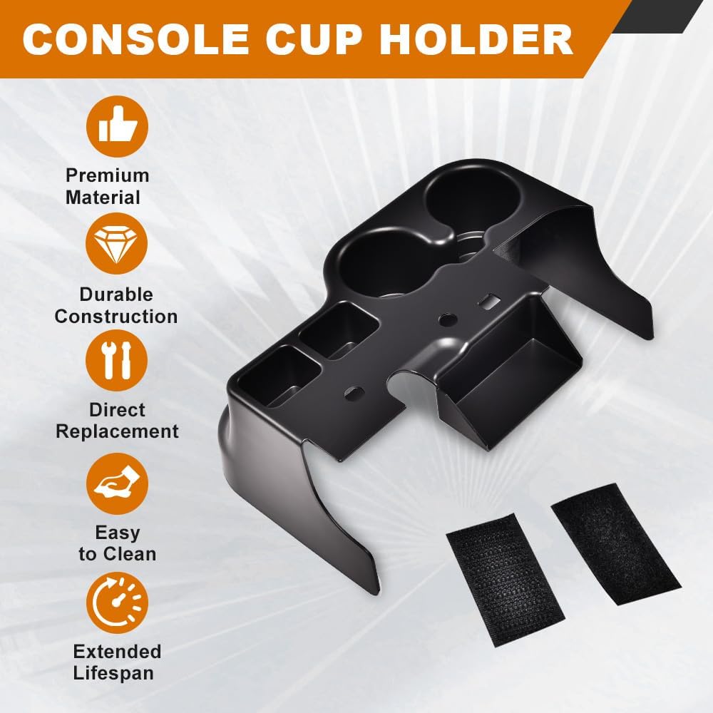 G-PLUS Center Console Cup Holder Insert Compatible with Ford Super Duty F250 F350 F450 1999 2000 2001 Cupholder Black