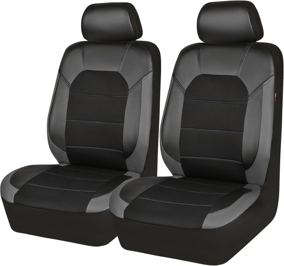 CAR PASS Leather Car Seat Covers Front Seats only, with Air Mesh Front Seat Covers Breathable, Cool Automotive Seat Covers 2 Pack, Universal Fit Most Cars,SUV,Truck,Van Airbag Compatible(Black Green)