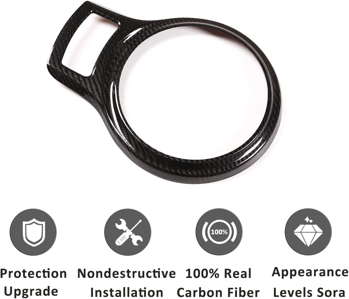 Car Interior Gear Shift Frame Trim Sticker for Subaru BRZ Toyota 86 2013-2020 Accessories (100% Real Carbon Fiber -Black)