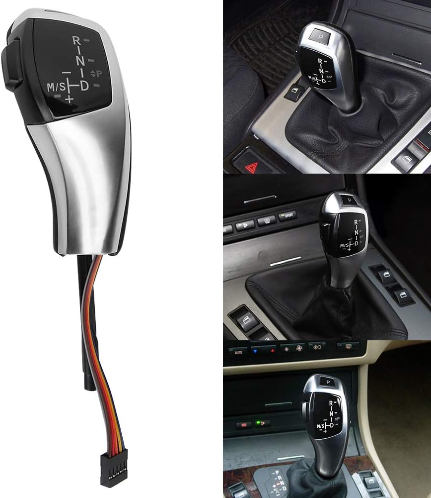 Car Gear Shift, LHD Automatic LED Gear Shift Knob Retrofit Kit Fit for BMW E90 E92 E84 E89 for F30 Style(Silver)