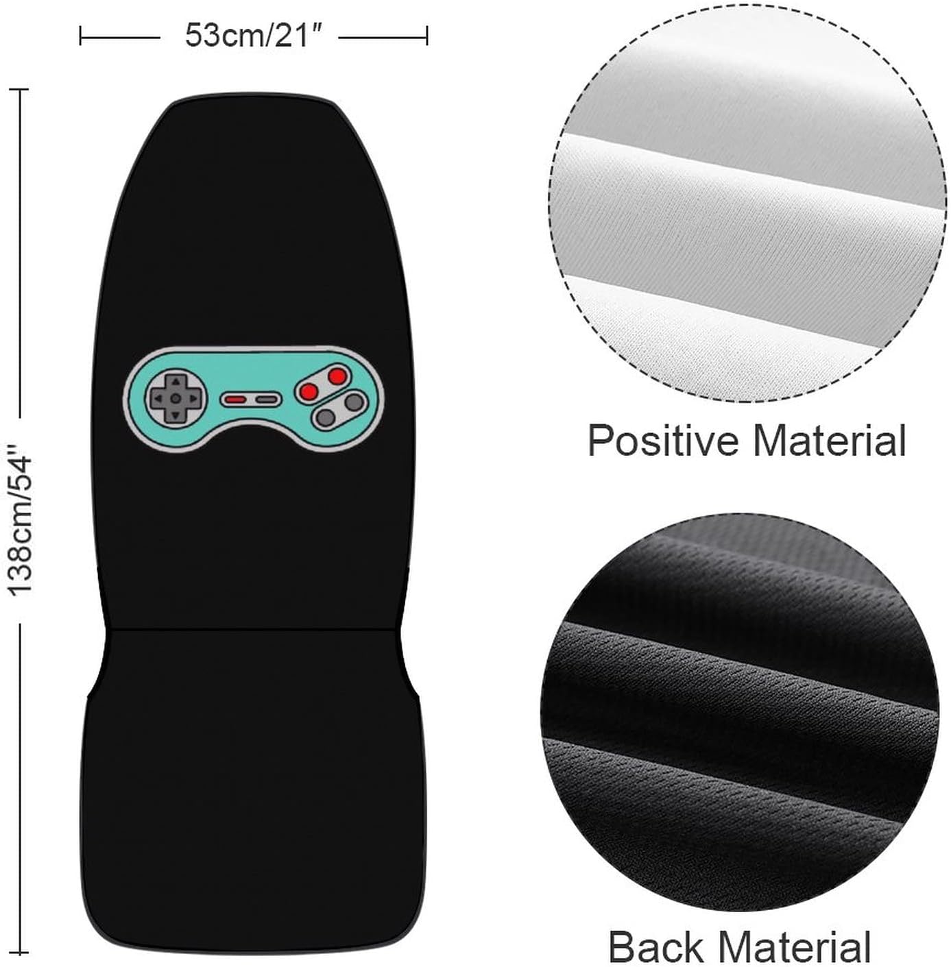 Retro Video Game Controller Car Seat Cover Cute Front Seats Protector Covers Interior Accessories Universal Fits Most Cars 2PCS