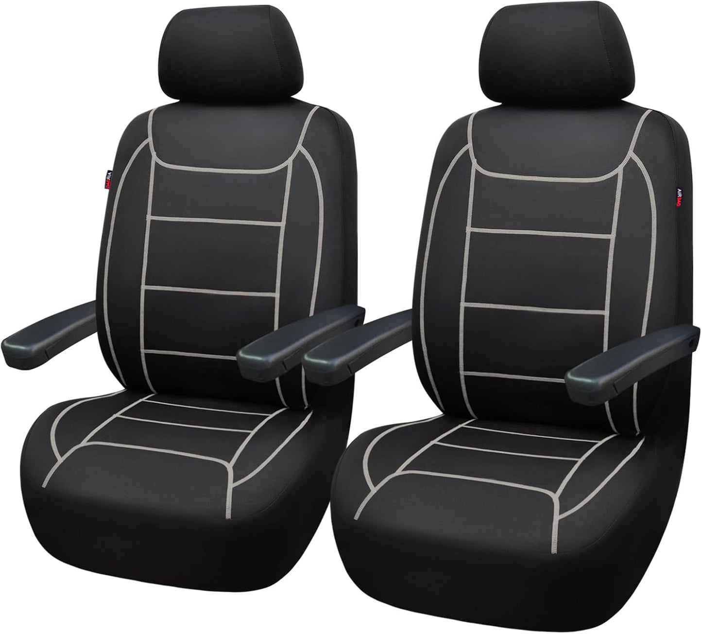 Flying Banner car seat Covers Quality Carbon Fiber Air Mesh Fabric Sport Low High Back Bucket Back Pocket Arm Rest (2 Fronts - High Bucket, Blue)