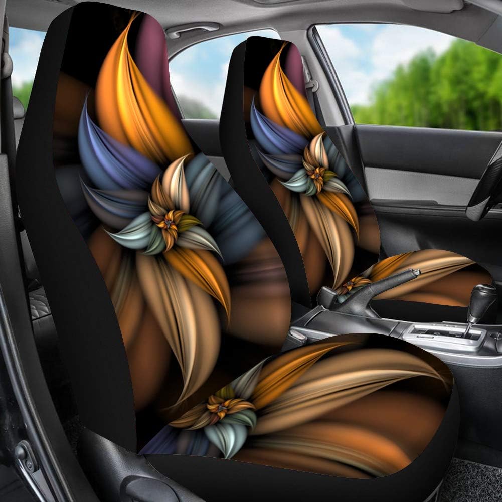 KEIAHUAN Galaxy Owl Car Seat Cover for Women Men, 2 Packs High Back Bucket Universal Fit Auto Seat Covers for Cars, Trucks, SUV, or Van