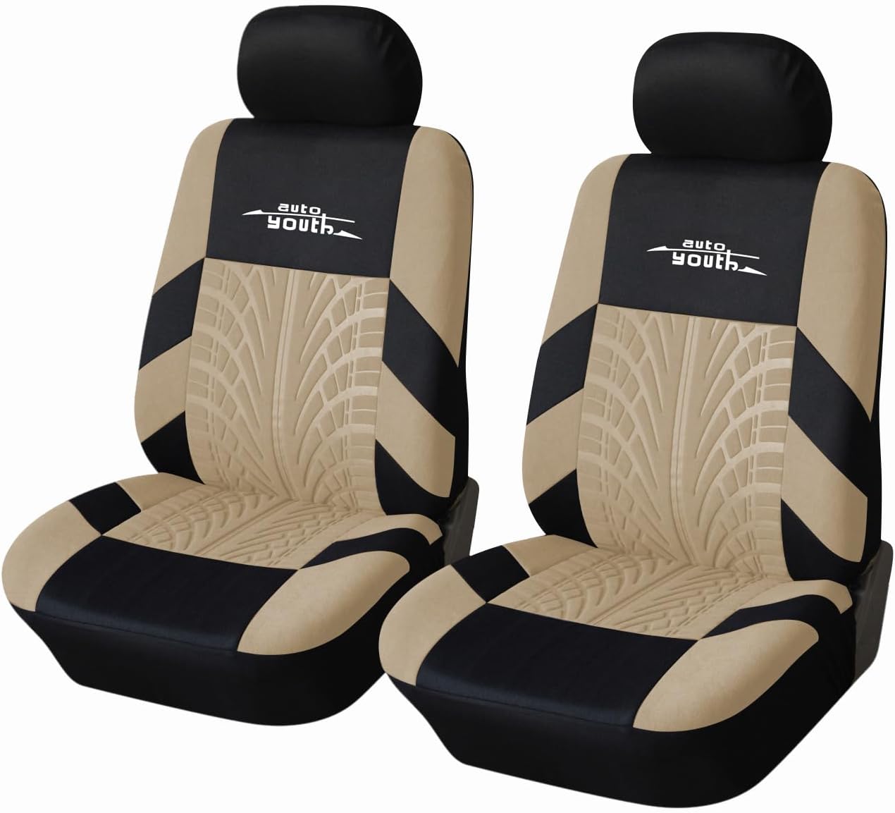 AUTOYOUTH Car Seat Covers for Front Seats, Breathable and Washable Bucket Seat Covers for Cars, Truck, SUV, Vans Airbag Compatible Automotive Interior Covers, Orange