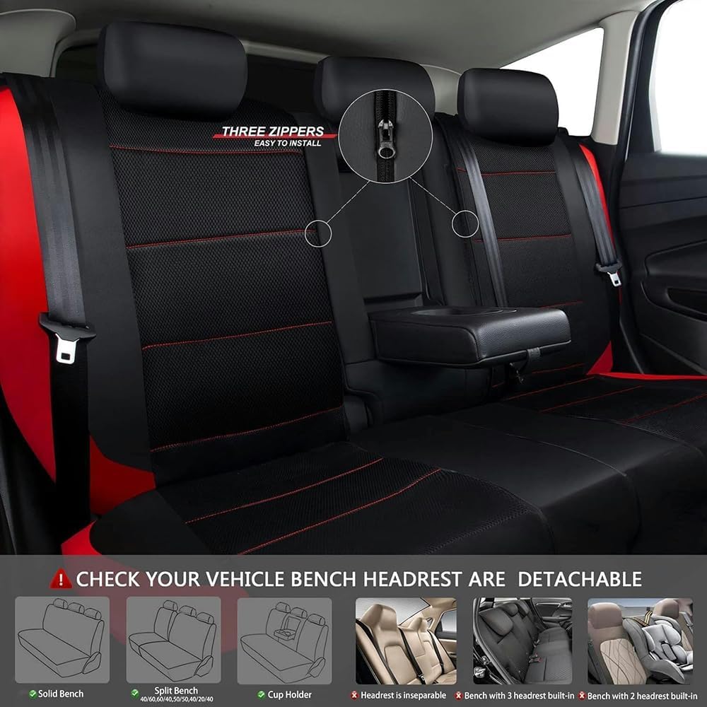 Car Seat Cover Sets 5 Seats for Hyundai Kona Hybrid SX2 2024 2025,Full Surround Breathable Seat Covers Adjustable Seat Protector Front Rear Seat Covers Seat Cushion,D