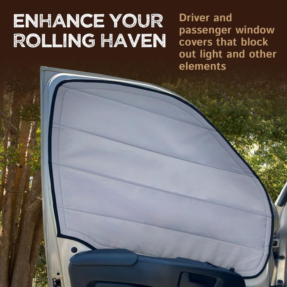 Living in a Bubble Insulated Blackout Front Window Covers for RAM Promaster 2014-Current (Pair)